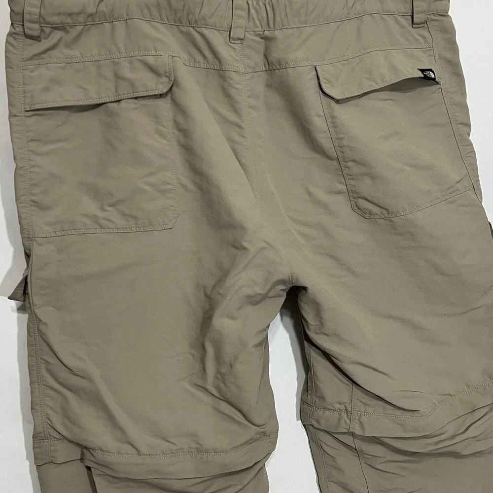 The North Face Tan Khaki Cargo Outdoor Hiking Zip Leg Pants Men Size 2XL